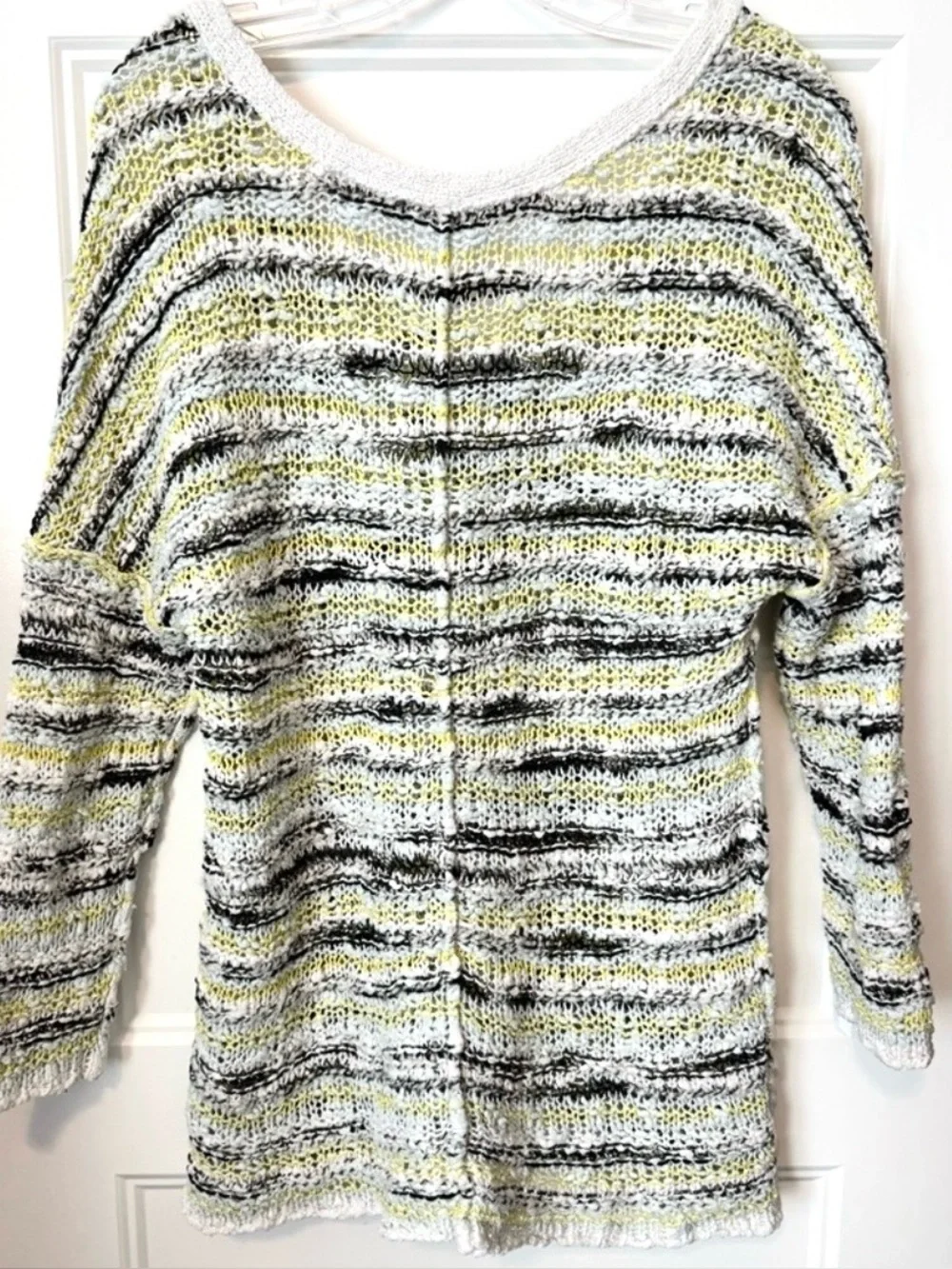 Free People Sweater Small Slouchy V Neck Boho Knit Pullover